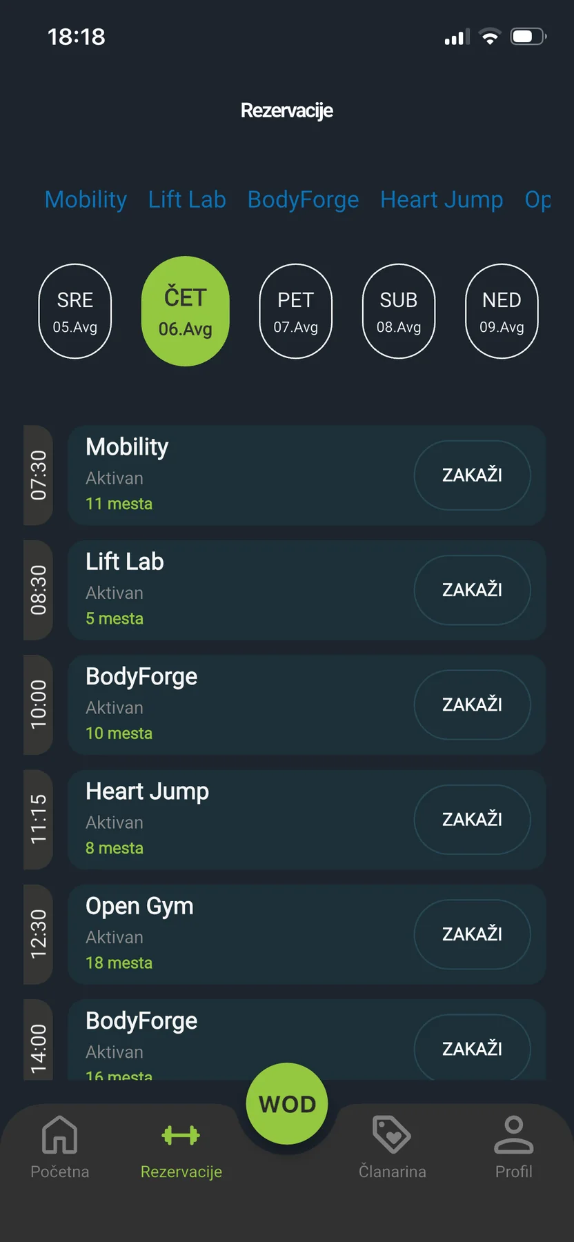 CrossFit NS training booking app